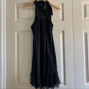 Doe and Rae Polka Dotted Black Dress sz M